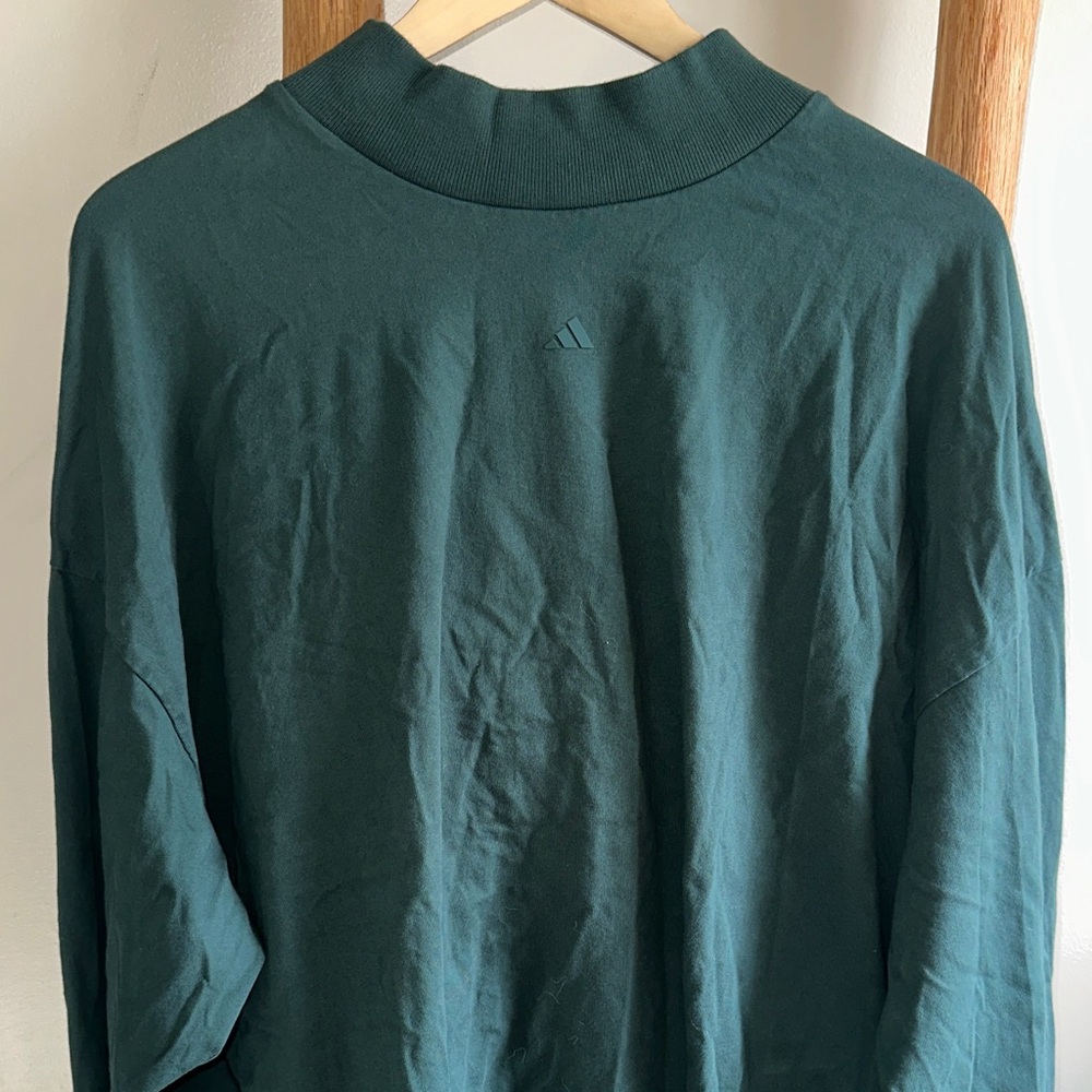 Adidas Basketball Mock Neck Hunter Green Longsleeve